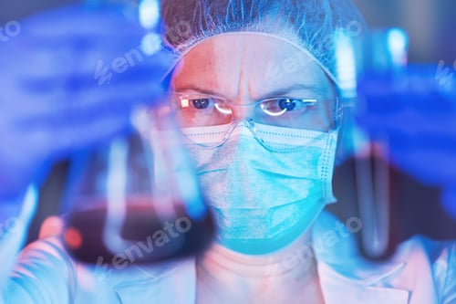 Preview: Scientist working with chemicals in laboratory