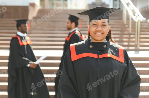Preview: pretty african female college graduate at graduation