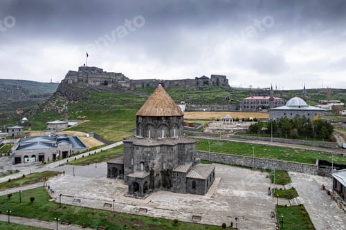 Preview: Eastern Anatolia, Turkey. Cityscape of the Kars town in Kars province