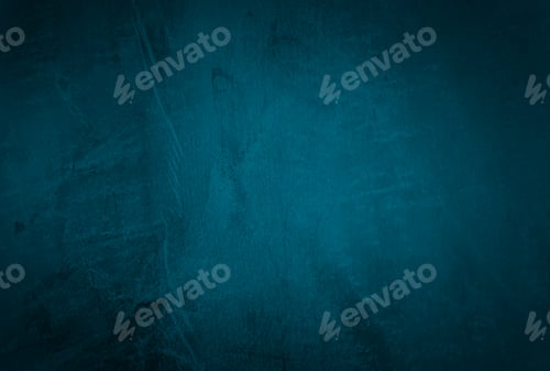 Preview: Vintage grunge blue concrete texture studio wall background with vignette.