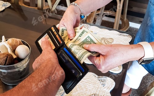 Preview: Family negotiations when wife going shopping and needs money from husband and he opens wallet.