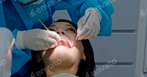Preview: Woman have dental care in the clinic