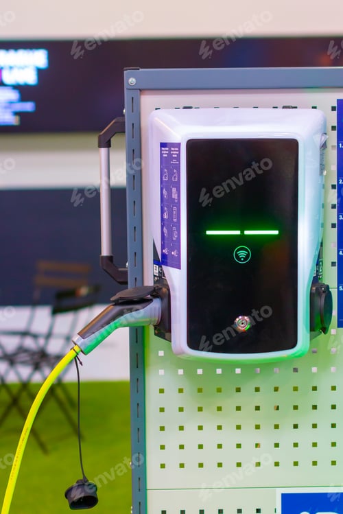 Preview: A modern electrical fast charger for the electrical or hybrid PHEV automobiles. An Energy power of