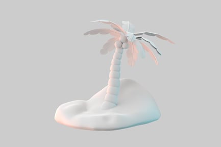 Preview: Coconut palm tree on island