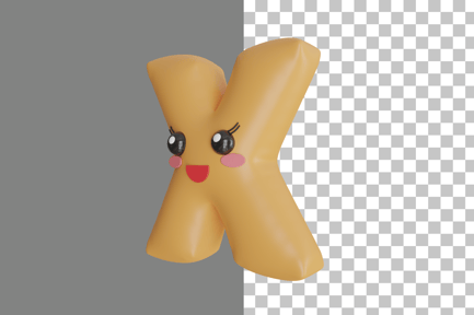 Preview: Cute Letter X 3D Icon