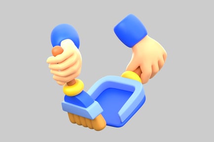 Preview: Cartoon brush and dustpan set