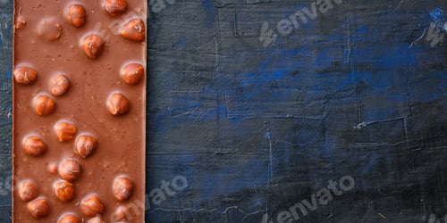 Preview: Chocolate Bar Hazelnuts And Almonds (Delicious Sweet Dessert Snack) Menu Concept. Background. Top