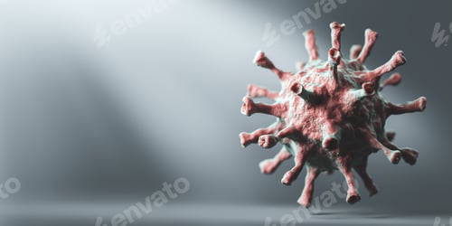 Preview: Virus Illustration on Grey Gradient Background