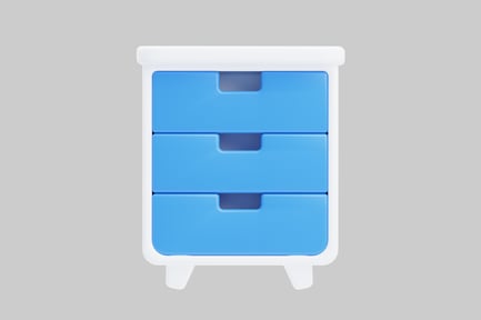 Preview: Blue and white drawer unit