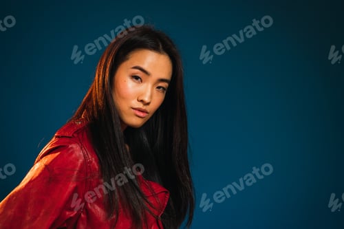 Preview: Portrait of young stylish Asian woman