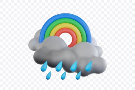 Preview: 3D Heavy Rain With Rainbow