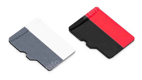 Preview: Two blank micro SD memory cards on white background