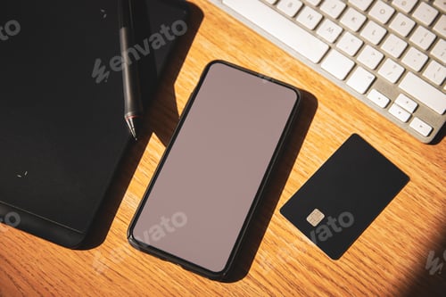 Preview: Smart phone on desk of creative