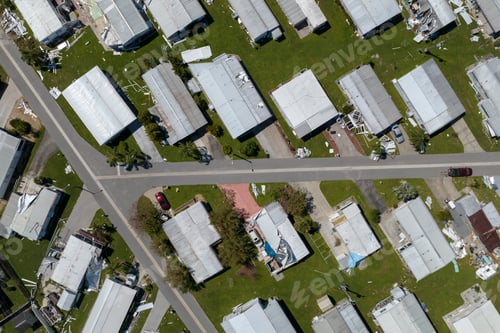 Preview: Aerial View of Neighborhood after Storm Damage