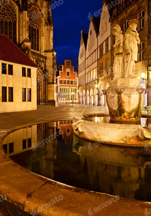 Preview: Old Town Fountain At Night, Germany