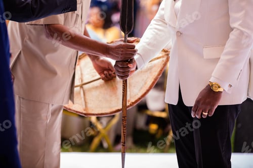 Preview: Kenyan Wedding Men Exchanging Gifts Shield Arrow