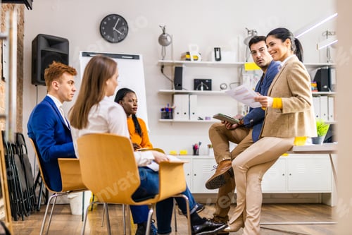 Preview: Business team working in a start-up office