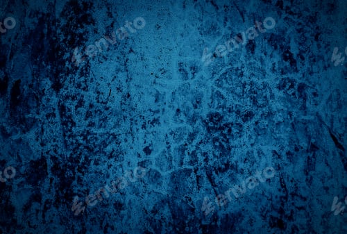 Preview: Vintage grunge blue concrete texture studio wall background with vignette.