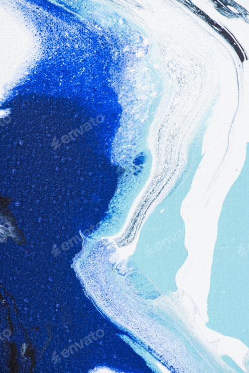 Preview: close up of abstract texture with white and blue acrylic paint