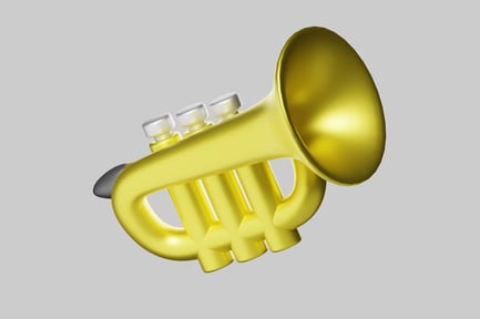 Vista previa: Trompeta de juguete dorada