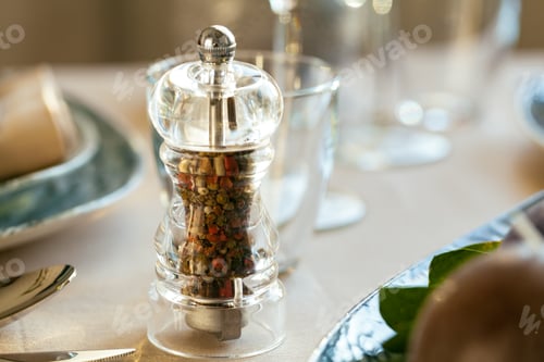 Preview: Elegant dinner table served for banquet event
