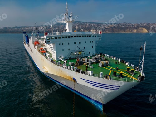 Preview: ferryboat in the sea aerial view. This vantage point can offer a unique and expansive view of the