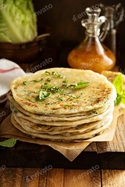 Preview: Fried green onion pancakes