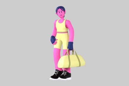 Preview: Stylized fitness woman character
