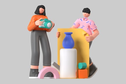 Preview: Stylized Figures with Camera and Abstract Objects