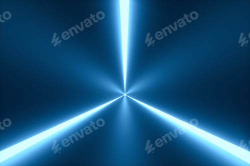 Preview: 3D Illustration. Tunnel with bright lights on the laterals. Futuristic concept.