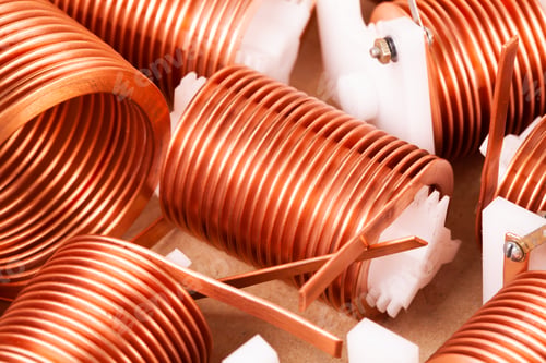 Preview: Close-up a lot of twisted flat copper wires