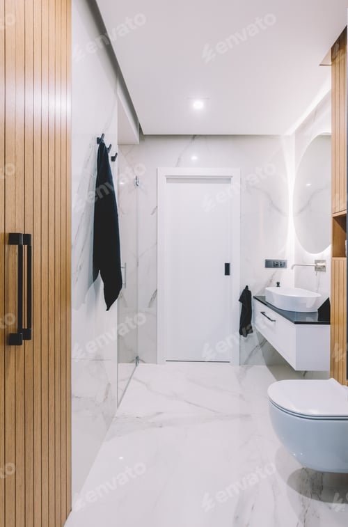 Preview: Modern new luxury bathroom. Interior design