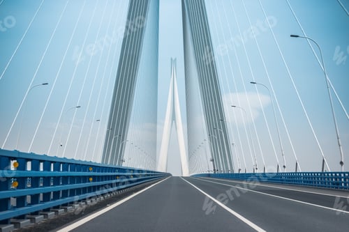 Preview: road and cable-stayed bridge background