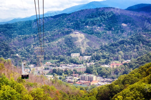 Preview: Aerial View of Gatlinburg Tenessee From Sky Tram
