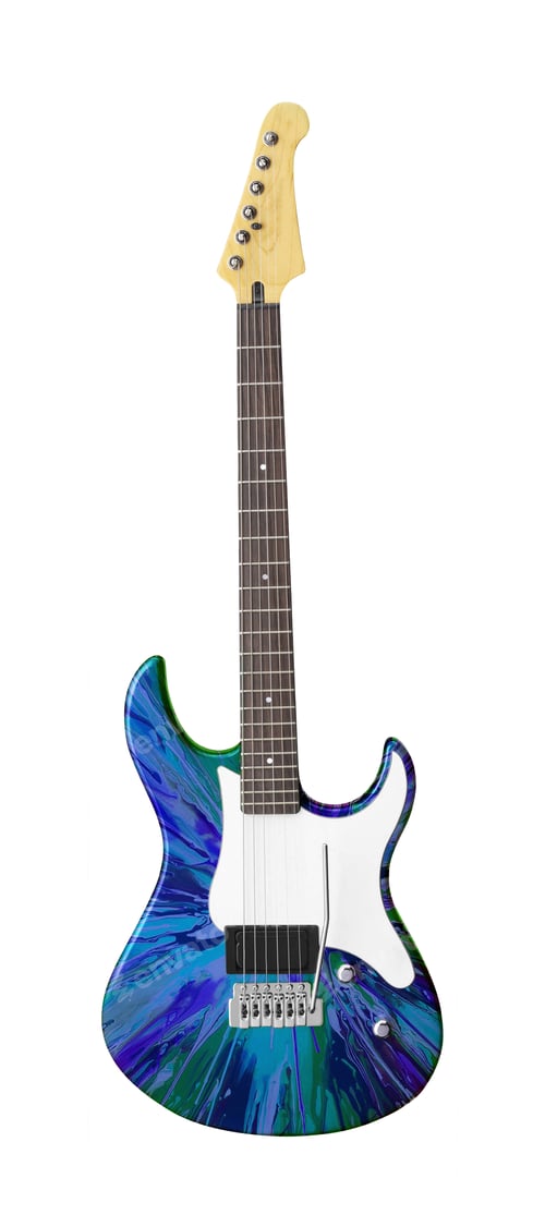 Preview: Green Electric Guitar Isolated on White