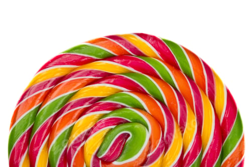 Preview: Lollipop candy on white background, rainbow colours