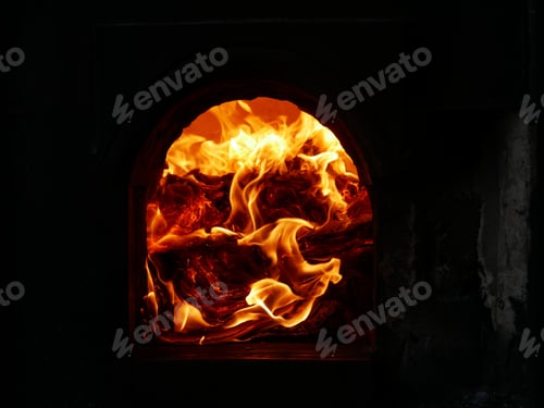 Preview: Closeup of fiery flames in an incinerator