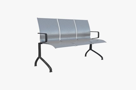 Preview: Airport Waiting Bench, Modern Metal Seating