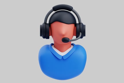 Preview: Person wearing headset and microphone