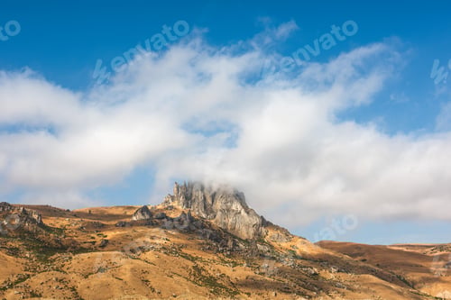 Preview: Rocky peak of holy mountain Beshbarmag located in Azerbaijan
