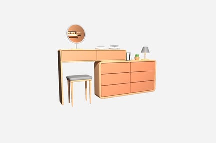 Visualização: Ilustração 3D de cômoda