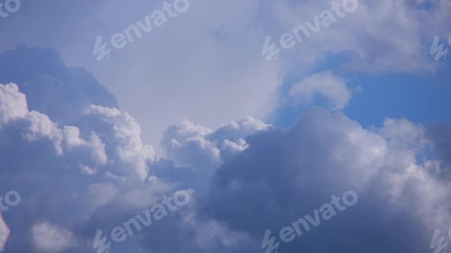 Preview: 4K Time Lapse Timelapse View Blue Cloudy Rainy Sky Before Storm. Dramatic Sky. Bad Weather Time