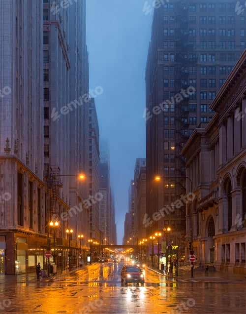 Preview: A rainy day in Chicago, illinois, USA