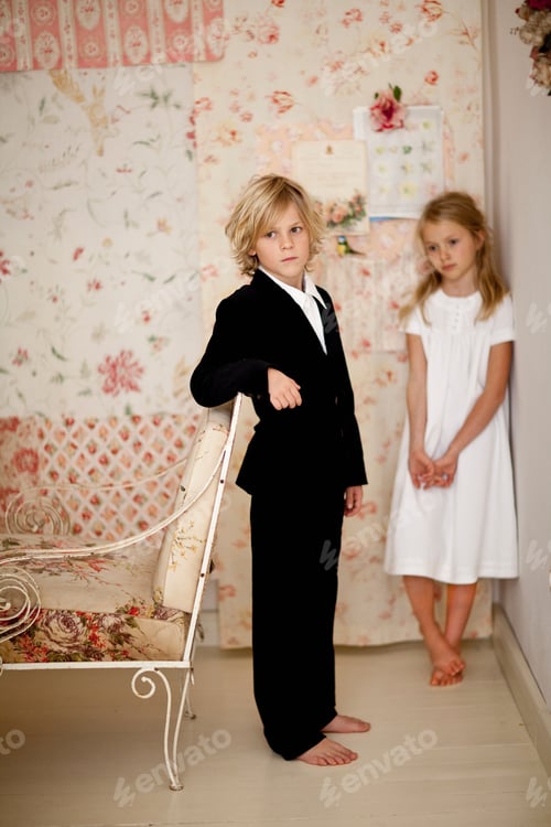 Preview: Siblings standing in bedroom