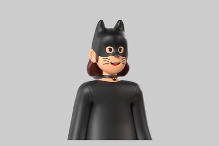 Preview: Cartoon catwoman character avatar design