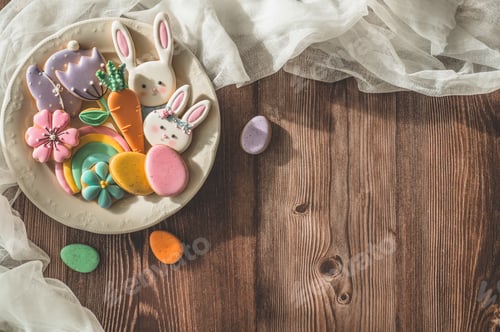 Preview: Multi-colored pastel easter cookies