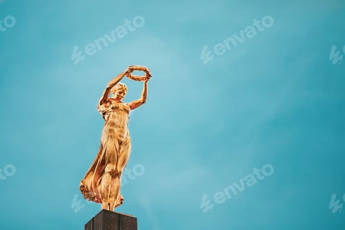 Preview: Luxembourg. Monument of Remembrance Gelle Fra or Golden Lady is a war memorial in Luxembourg City
