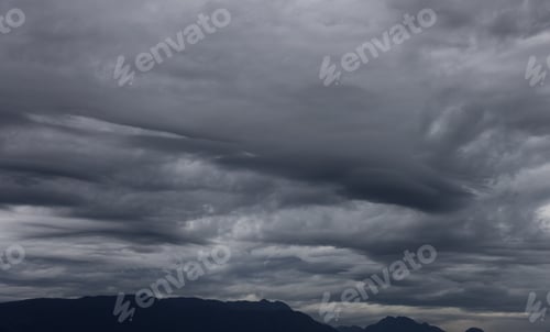 Preview: Dramatic Dark Cloudscape over Canadian Mountain Landscape