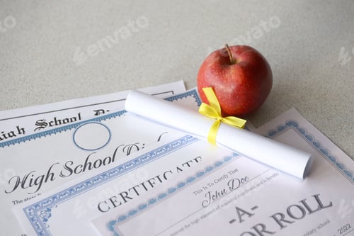 Preview: A honor roll recognition, certificate of achievement and high school diploma
