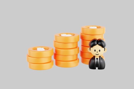 Preview: Cartoon business growth with character